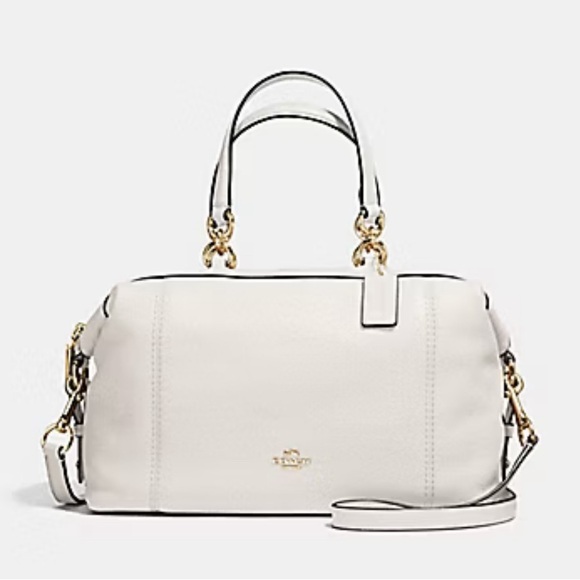 Coach Handbags - *NW/OT* COACH LENOX PEBBLED LEATHER SATCHEL CROSSBODY BAG (CHALK)